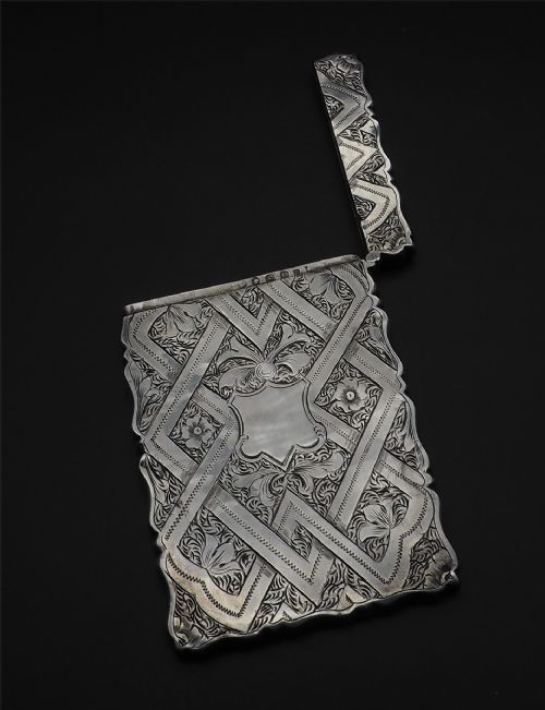 GOOD VICTORIAN STERLING SILVER CARD CASE - ADDITIONAL PHOTO 3