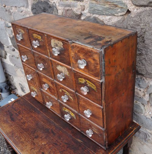 SMALL SET OF VICTORIAN CHEMISTS DRAWERS - ADDITIONAL PHOTO 1
