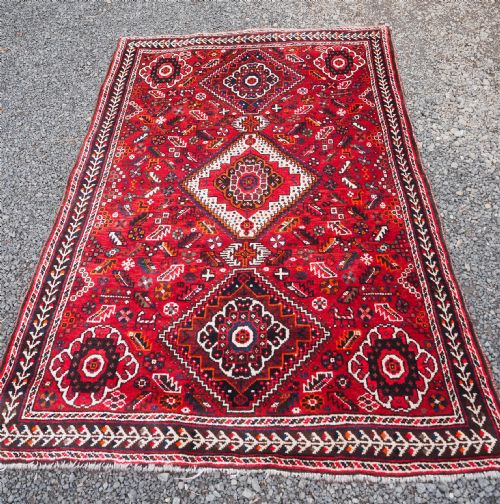 ANTIQUE PERSIAN HAMADAN WOOL RUG - ADDITIONAL PHOTO 1