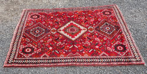 ANTIQUE PERSIAN HAMADAN WOOL RUG - ADDITIONAL PHOTO 2