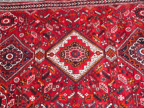 ANTIQUE PERSIAN HAMADAN WOOL RUG - ADDITIONAL PHOTO 4