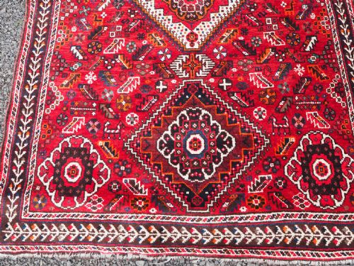 ANTIQUE PERSIAN HAMADAN WOOL RUG - ADDITIONAL PHOTO 5