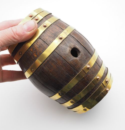 BRASS BOUND OAK COOPERED BARREL - ADDITIONAL PHOTO 1