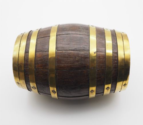 BRASS BOUND OAK COOPERED BARREL - ADDITIONAL PHOTO 2