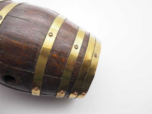 BRASS BOUND OAK COOPERED BARREL - ADDITIONAL PHOTO 3