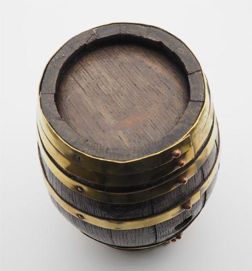 BRASS BOUND OAK COOPERED BARREL - ADDITIONAL PHOTO 4