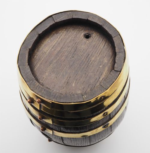 BRASS BOUND OAK COOPERED BARREL - ADDITIONAL PHOTO 5
