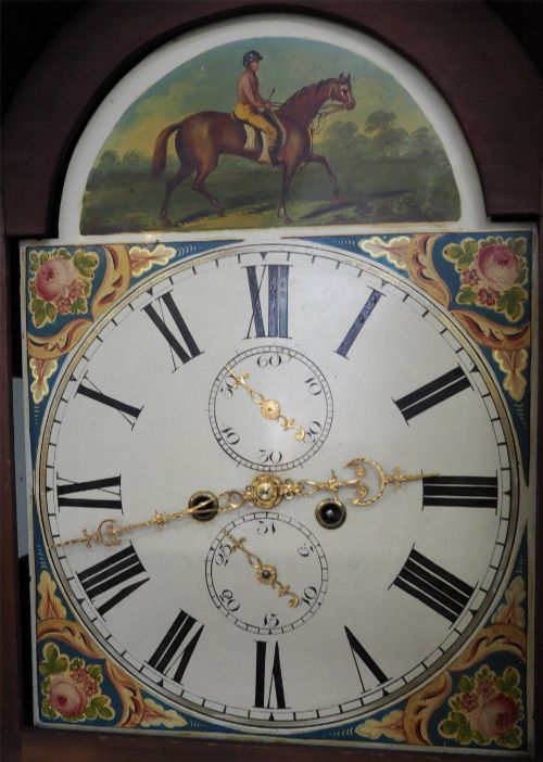 EDINBURGH MAHOGANY LONGCASE CLOCK HORSE - ADDITIONAL PHOTO 4