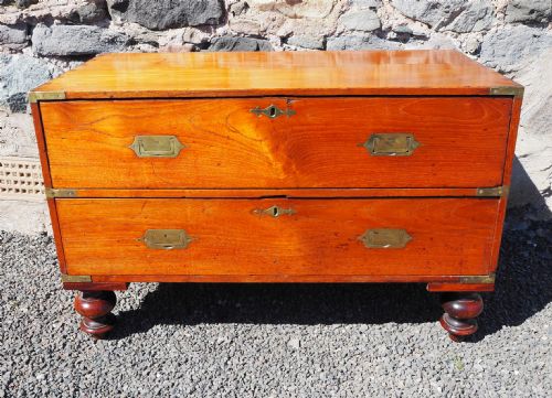 Mid 19th Century Teak Campaign Chest