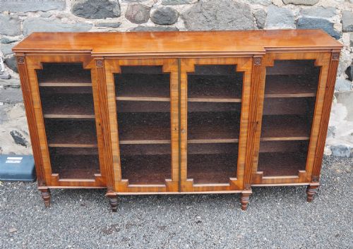 Regency Mahogany Breakfront Bookcase