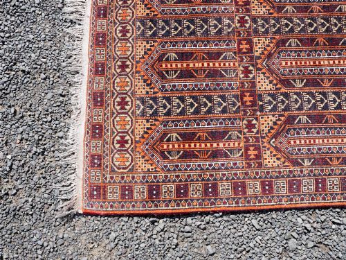 ANTIQUE AFGHAN BALUCH WOOL RUG - ADDITIONAL PHOTO 3