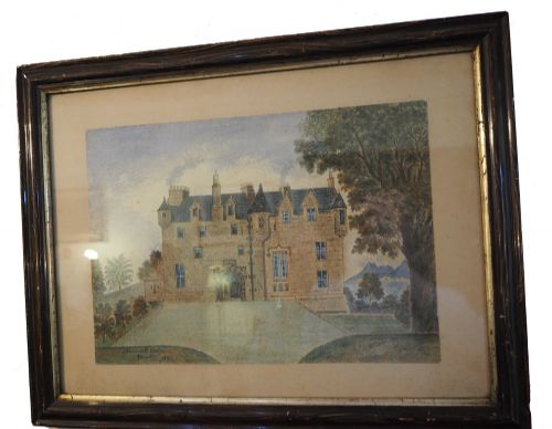 VICTORIAN SKELMORLIE CASTLE WATERCOLOUR PAINTING