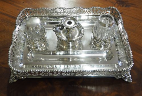 Fine Elkington Silver Plated Desk Set