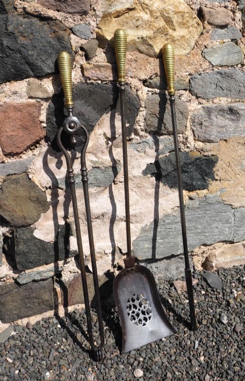 Set of 18th Century Steel Fire Irons