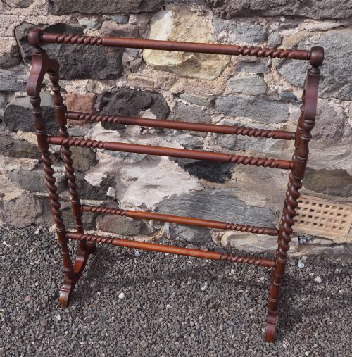 Edwardian Mahogany Towel Rail. Nice Design.
