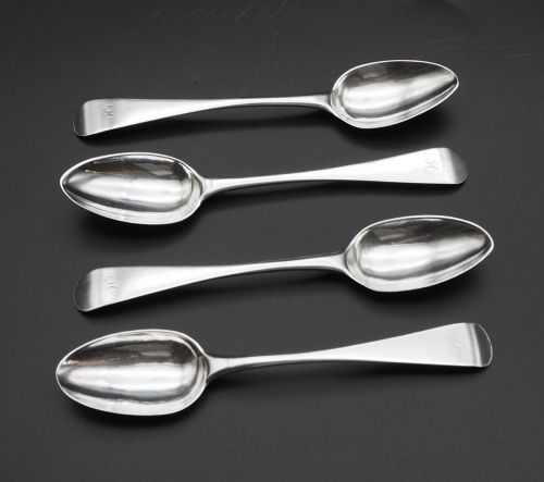 Set of 4 Scottish Silver Perth Teaspoons