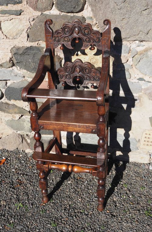 Early Oak Derbyshire Childs High Chair