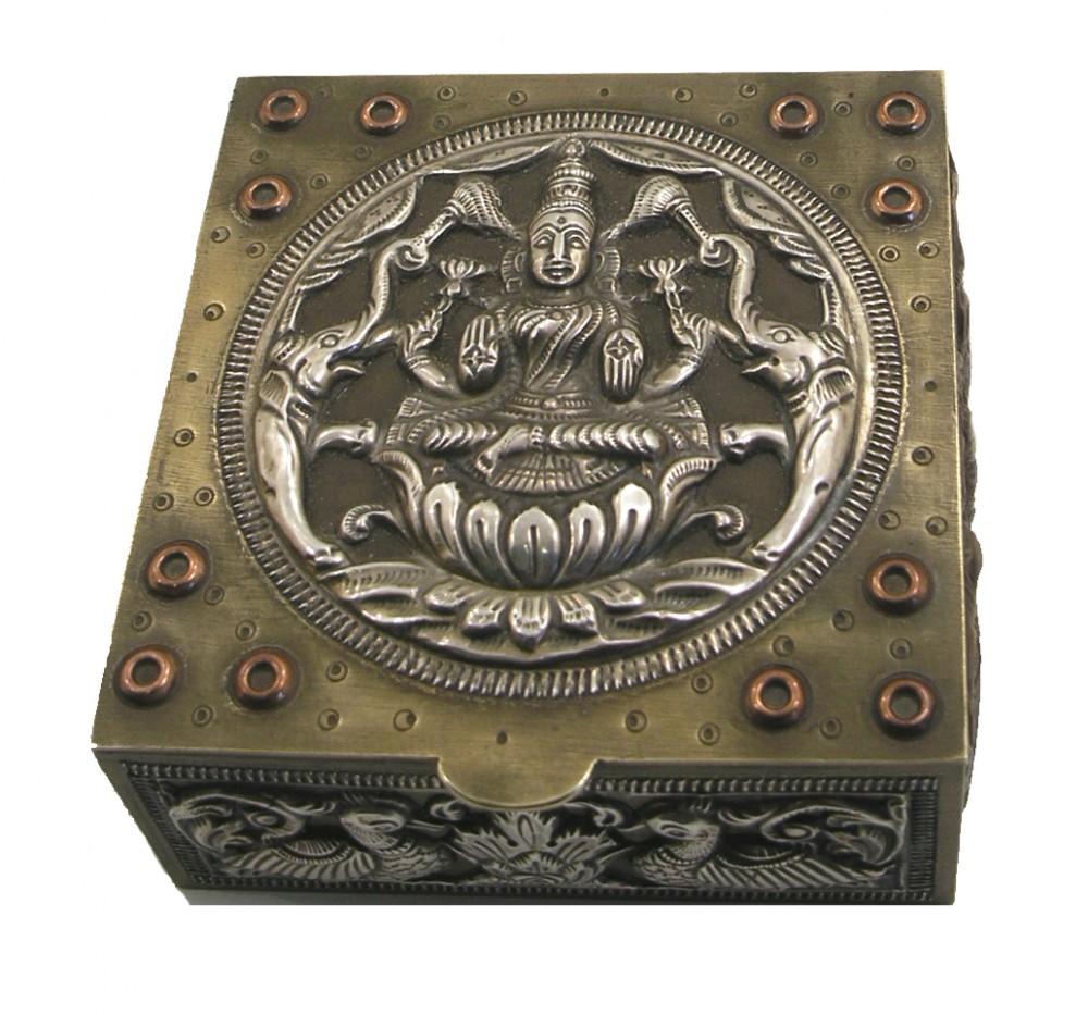 SUPERB QUALITY INDIAN BRASS, COPPER & SILVER BOX