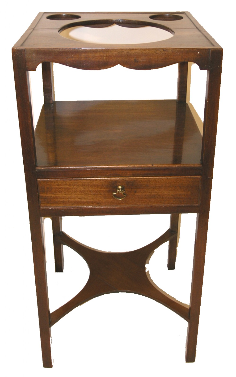 GEORGE III MAHOGANY SQUARE WASHSTAND. C. 1790