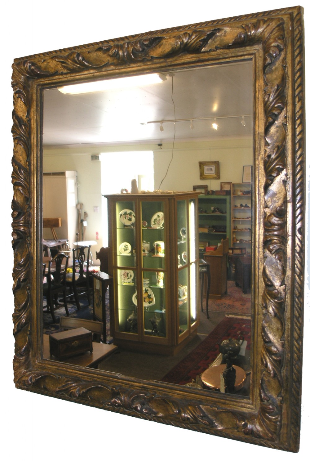 19th CENTURY CARVED WOOD GILT MIRROR. C. 1840