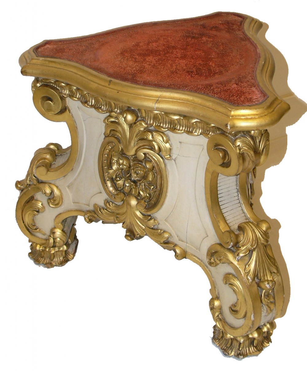 UNUSUAL 19th CENTURY FRENCH PAINTED & GILT STAND