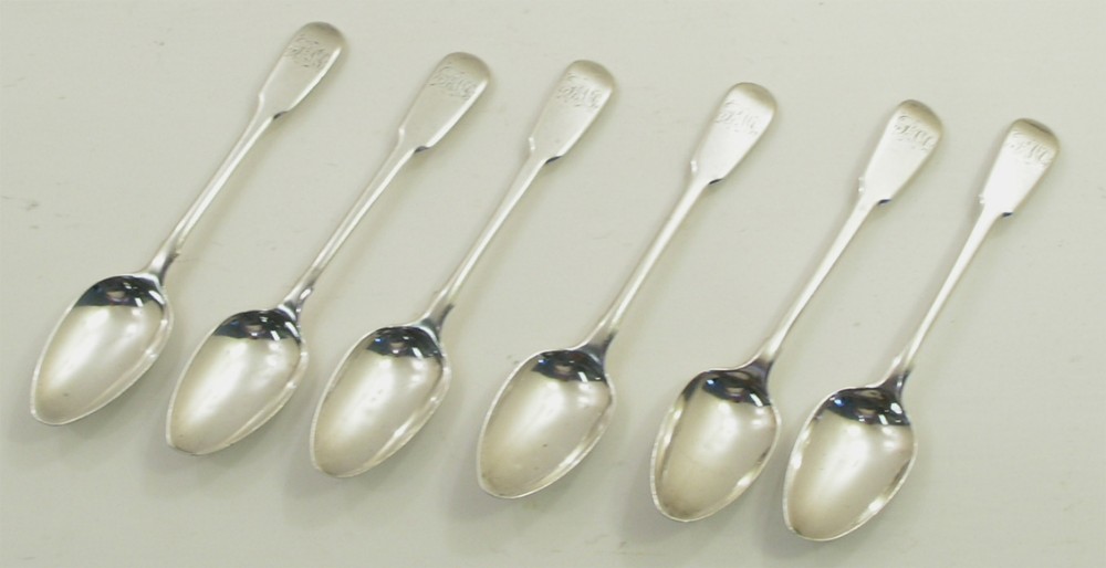 GOOD SET OF 6 GEORGE III SILVER TEASPOONS. 1811