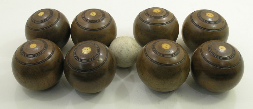 FULL SET OF VICTORIAN SCOTTISH CARPET BOWLS