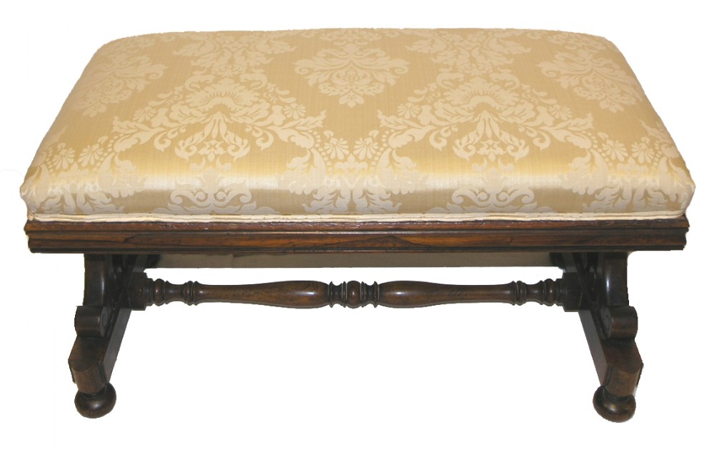 GOOD LARGE REGENCY ROSEWOOD STOOL. C. 1825