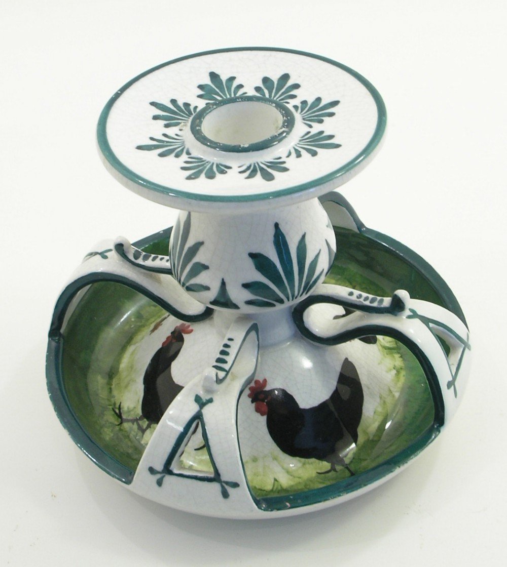 RARE WEMYSS WARE LOW KINTORE CANDLESTICK. C. 1900