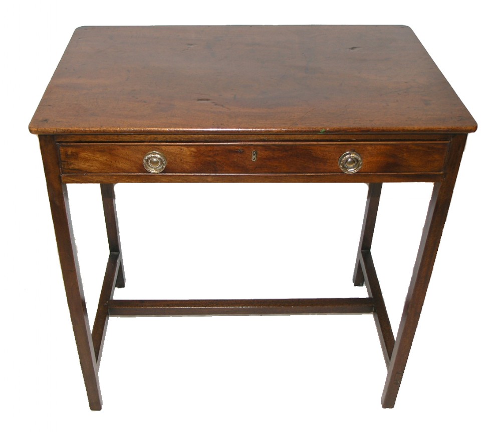 GEORGE III MAHOGANY SIDE TABLE WITH DRAWER. C. 1800