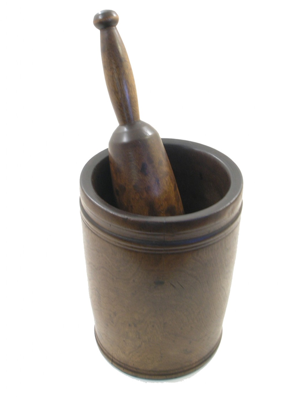 LARGE 18th CENTURY WALNUT MORTAR & PESTLE