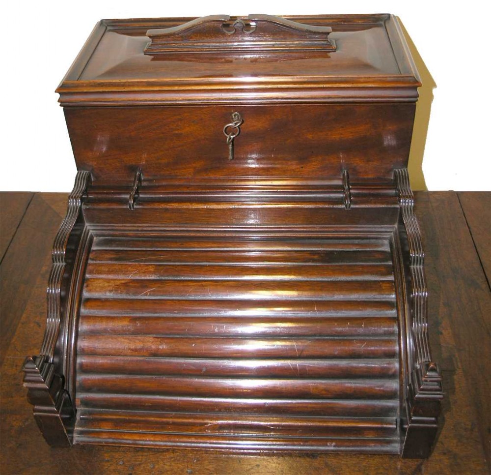 UNUSUAL 19th CENTURY MAHOGANY STATIONERY BOX