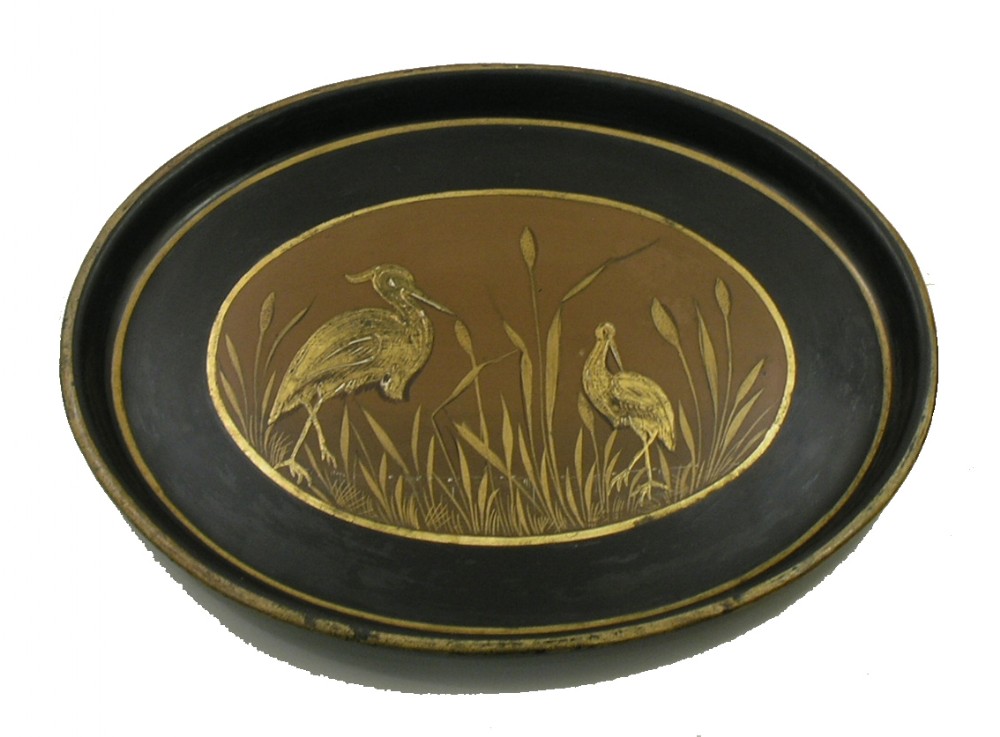 FINE REGENCY TOLEWARE TRAY. ORIGINAL DECORATION