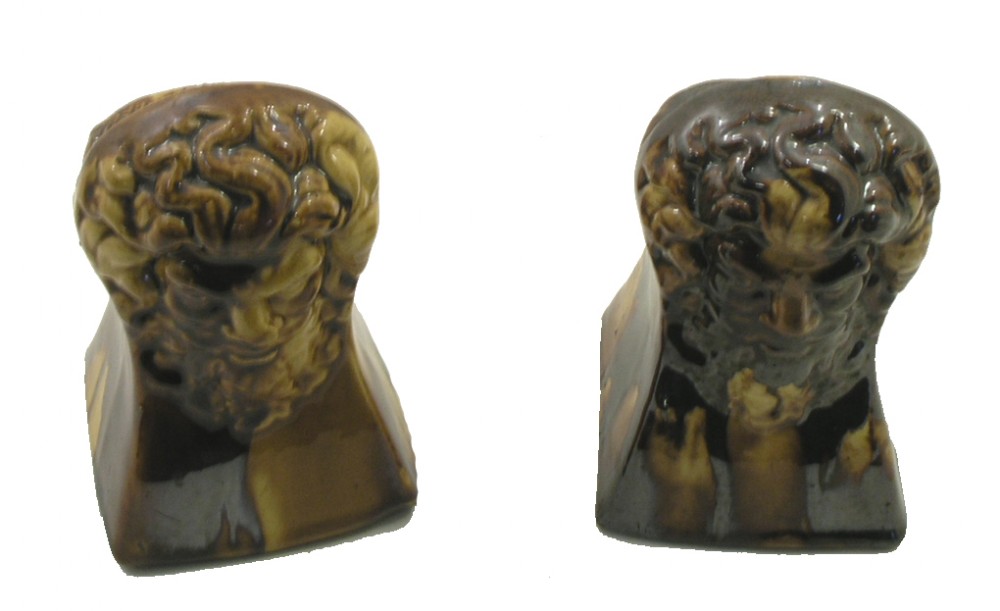 RARE PAIR SCOTTISH POTTERY SASH WINDOW STOPS