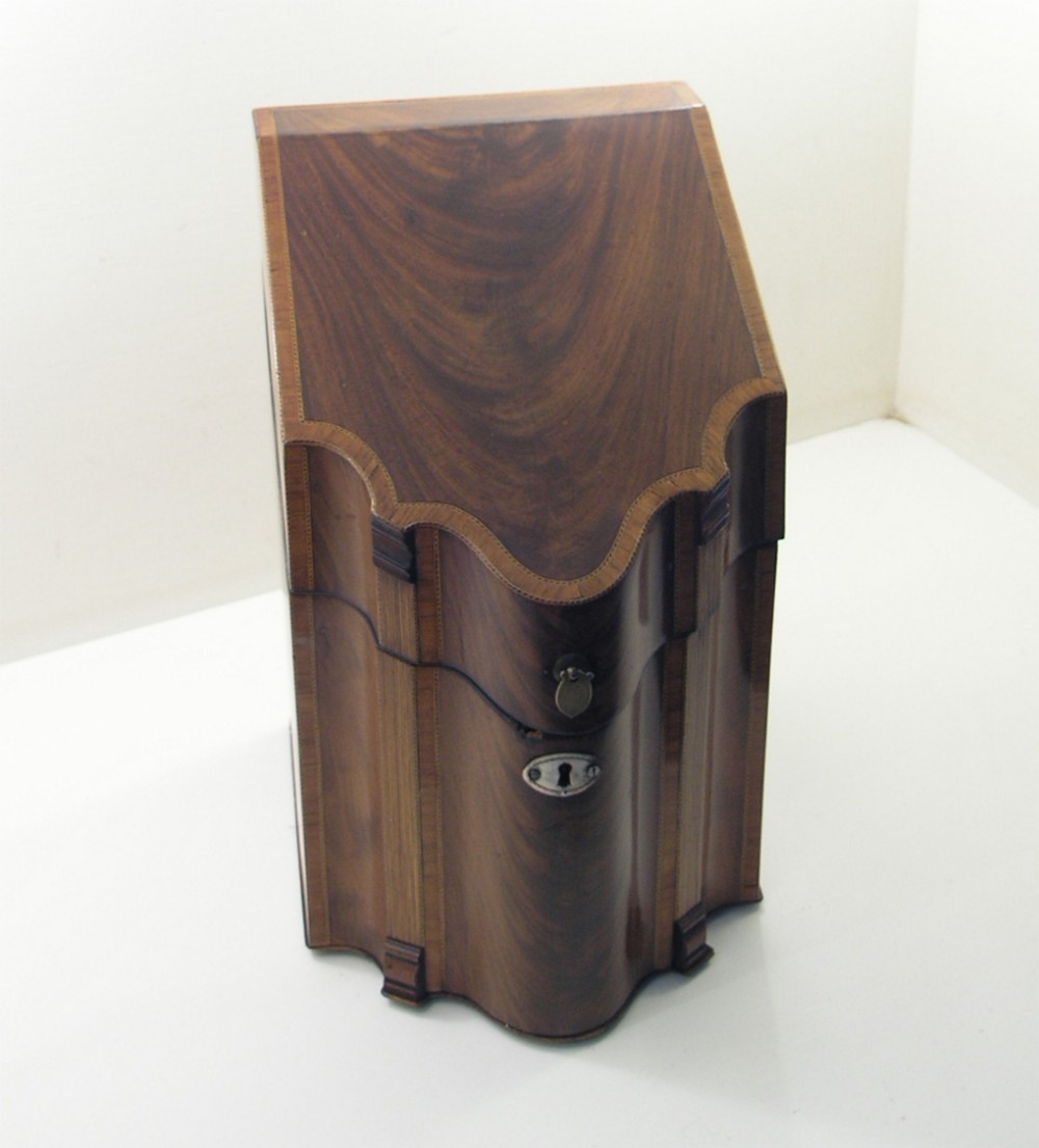 NICE SHAPE GEORGE III MAHOGANY KNIFE BOX