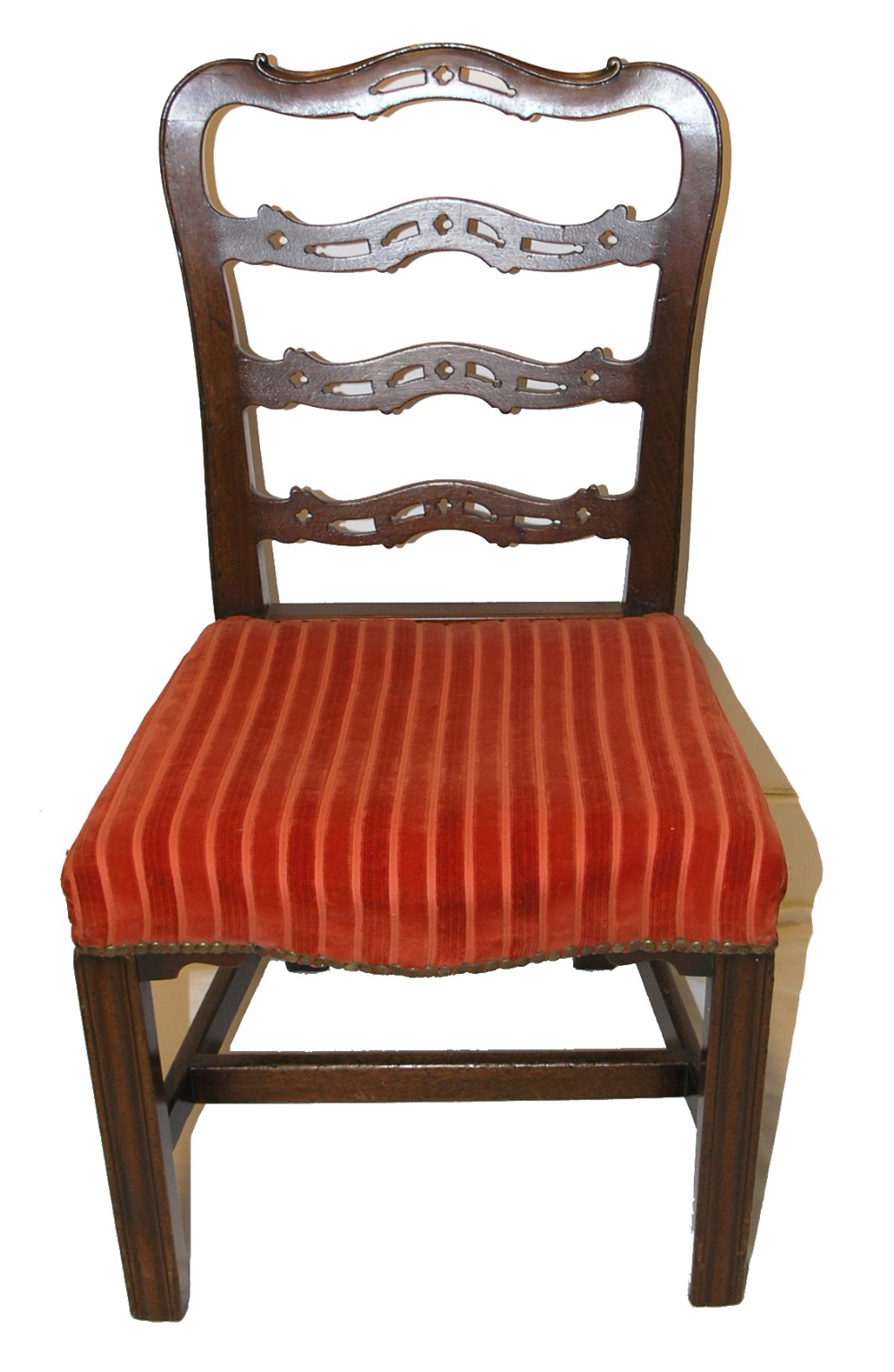 SET OF 6 GEORGIAN MAHOGANY LADDER BACK DINING CHAIRS