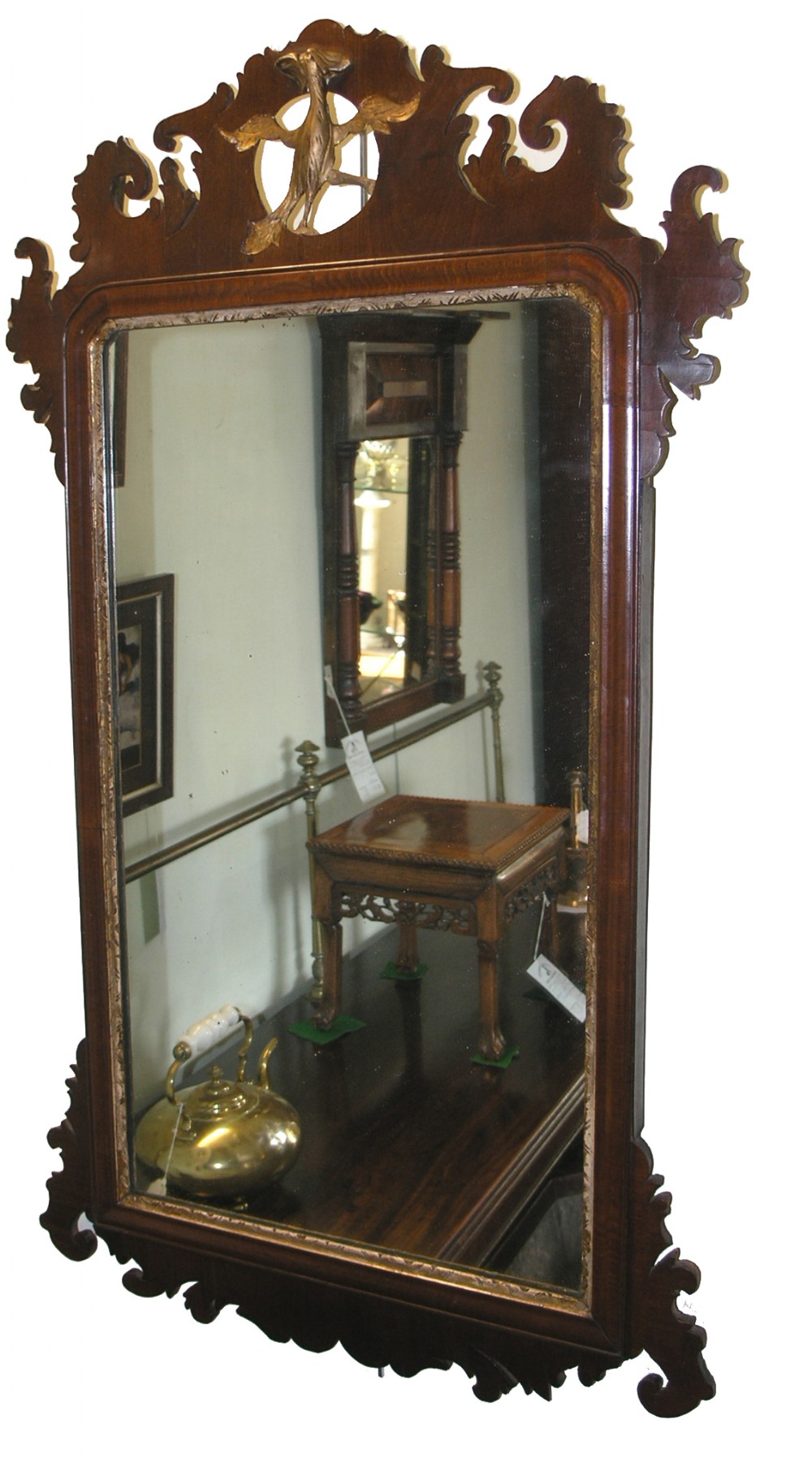 LARGE GEORGIAN MAHOGANY VAUXHALL MIRROR. C. 1780