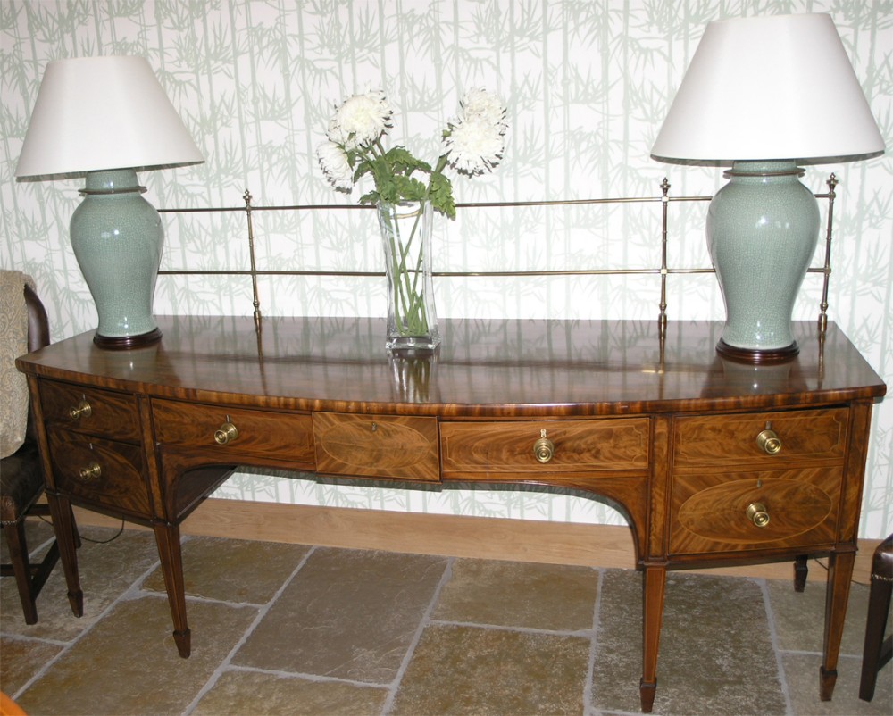 STUNNING GEORGE III DEMI-LUME SIDEBOARD