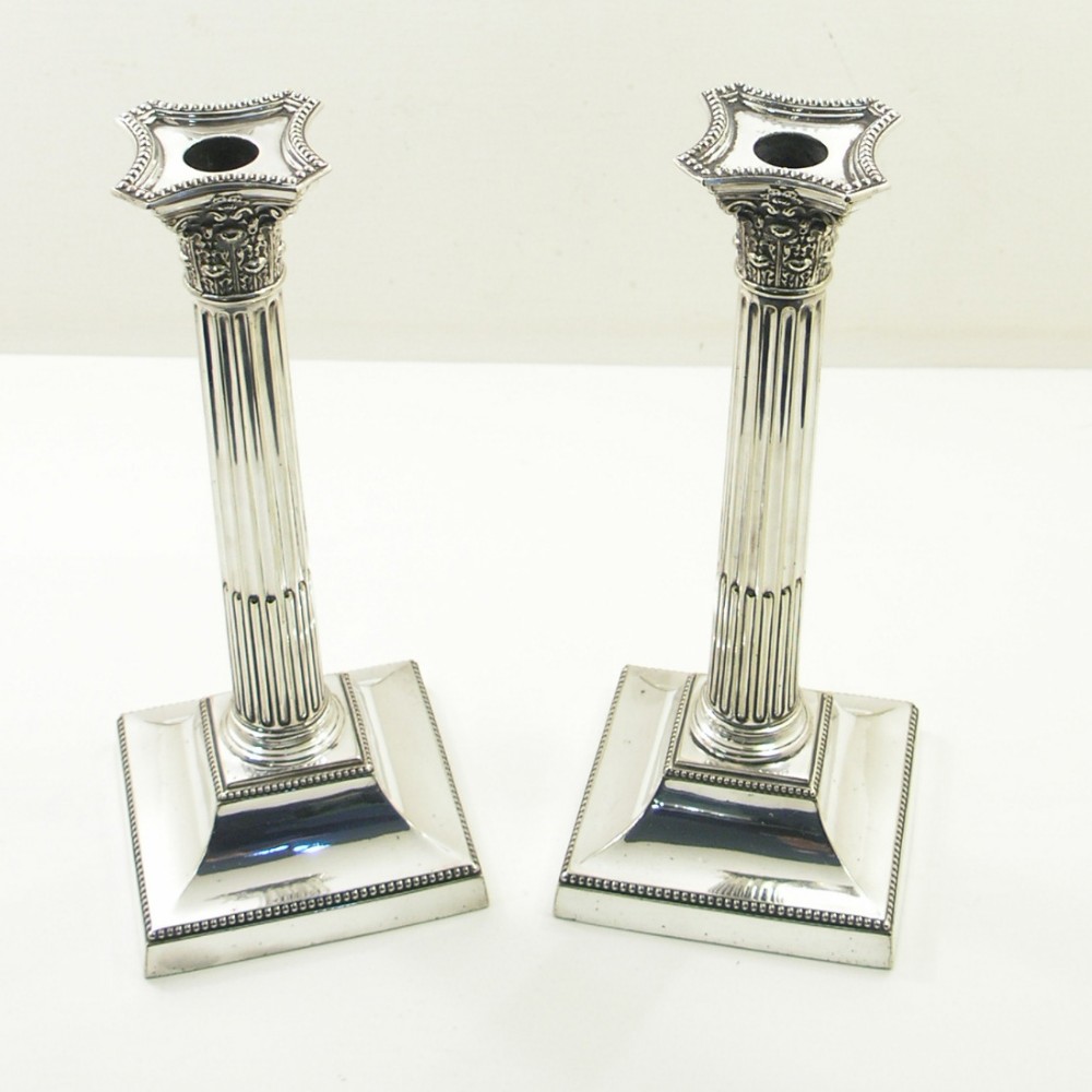 FINE PAIR OF ELKINGTON SILVER PLATE CANDLESTICKS