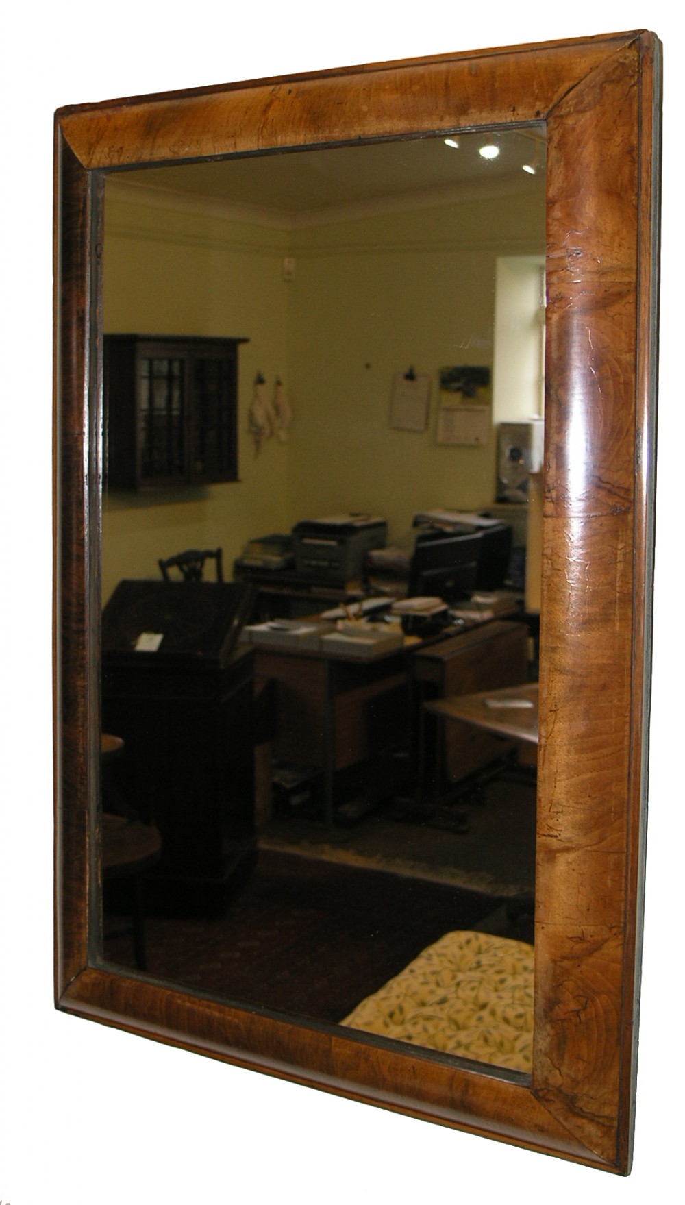 QUEEN ANNE WALNUT CUSHION MIRROR. CIRCA; 1715
