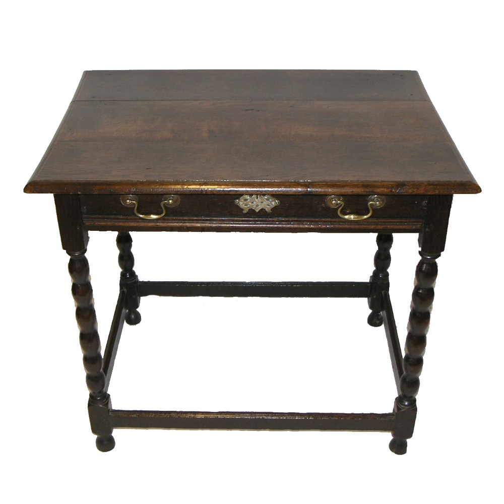 17th CENTURY OAK BOBBIN TURNED SIDE TABLE. C. 1680