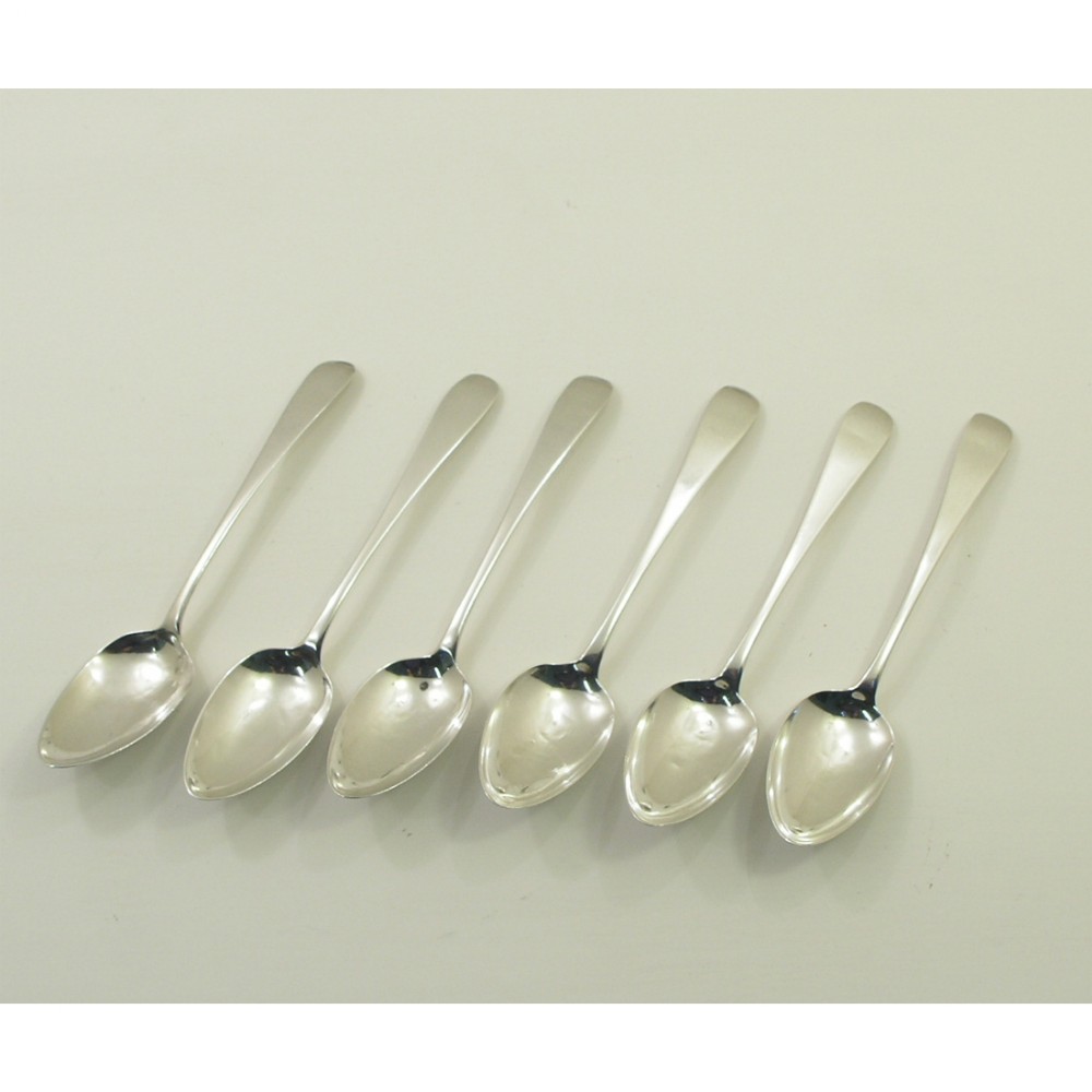 SET OF 6 GEORGIAN SCOTTISH SILVER DESERT SPOONS. 1806