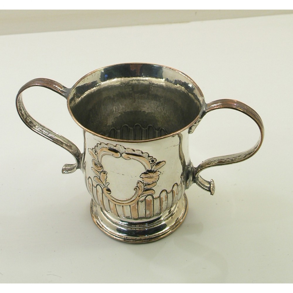 SUPERB GEORGE II SHEFFIELD PLATE TANKARD. CIRCA; 1750