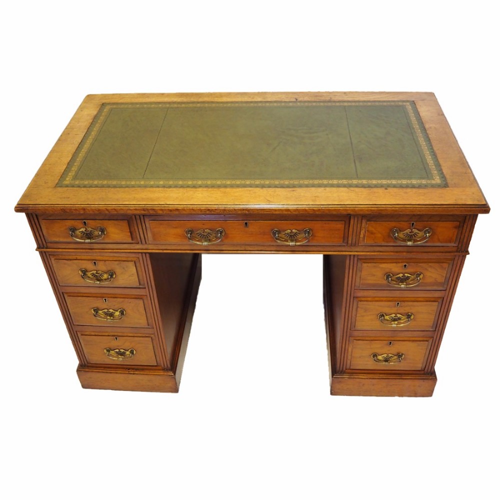 NEAT VICTORIAN 3 PART MAHOGANY PEDESTAL DESK