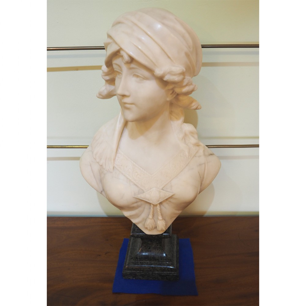 FINE 19th CENTURY CARVED MARBLE BUST BY A CIPRIANI