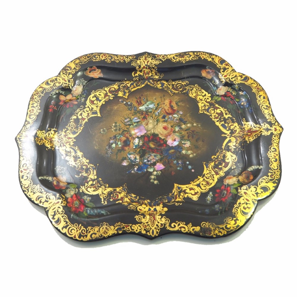 FINE QUALITY 19th CENTURY PAPE MACHE TRAY