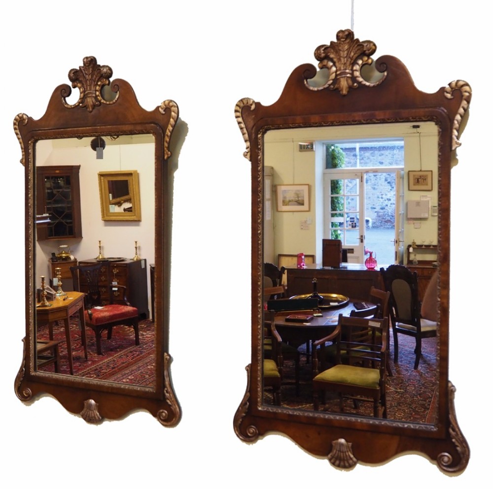 UNUSUAL PAIR OF GEORGIAN STYLE VAUXHALL MIRRORS
