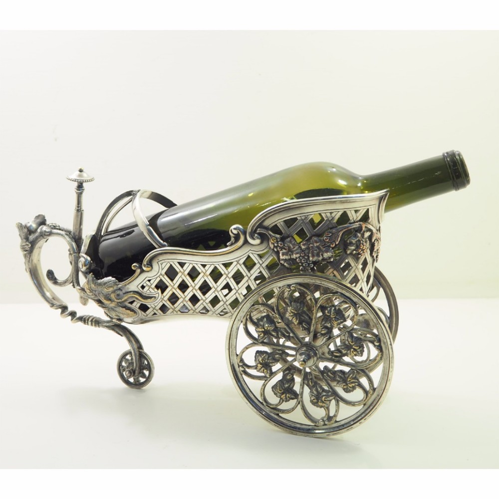 GORGEOUS FRENCH SILVER PLATED WINE WAGON