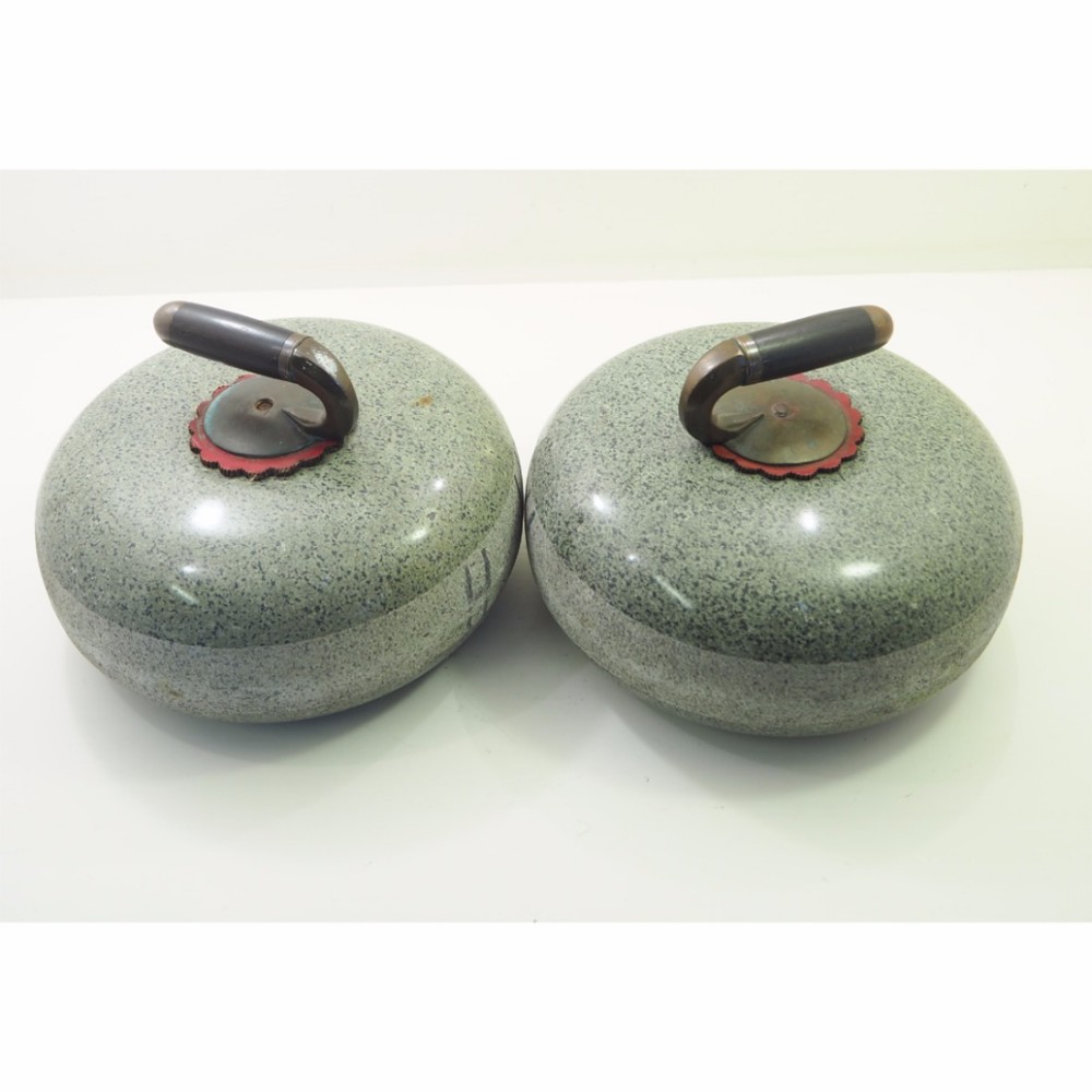 FINE PAIR OF SCOTTISH GRANITE CURLING STONES