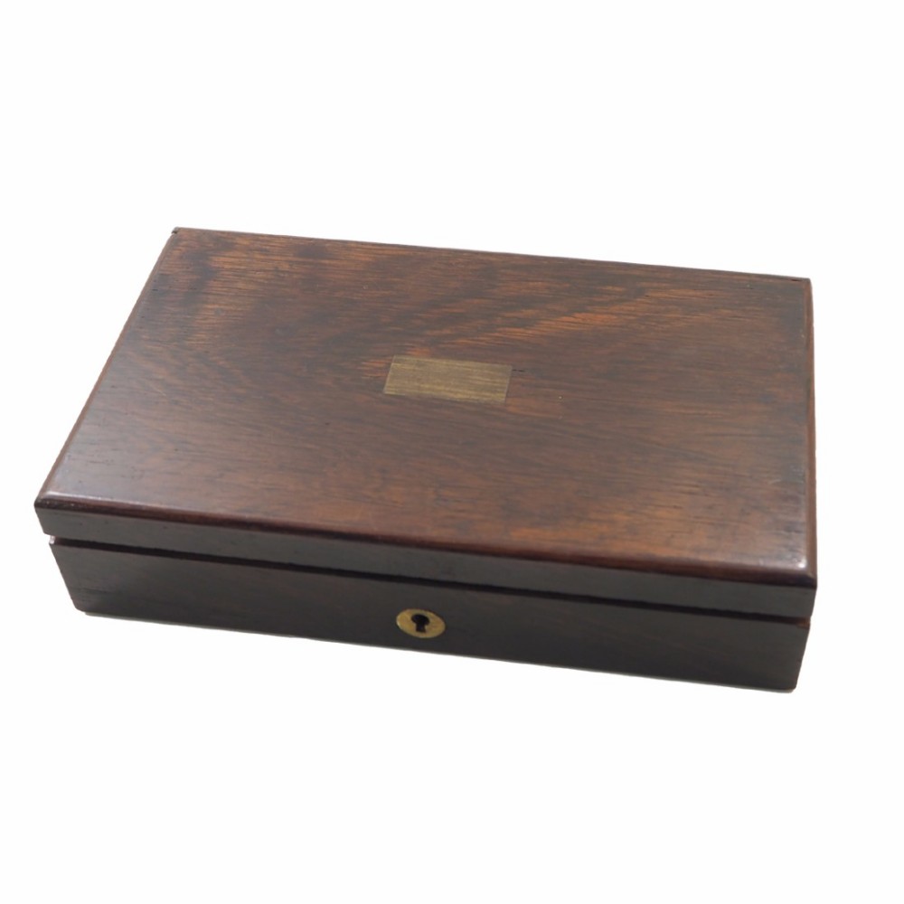 GOOD ROSEWOOD BOXED SET OF DRAWING INSTRUMENTS